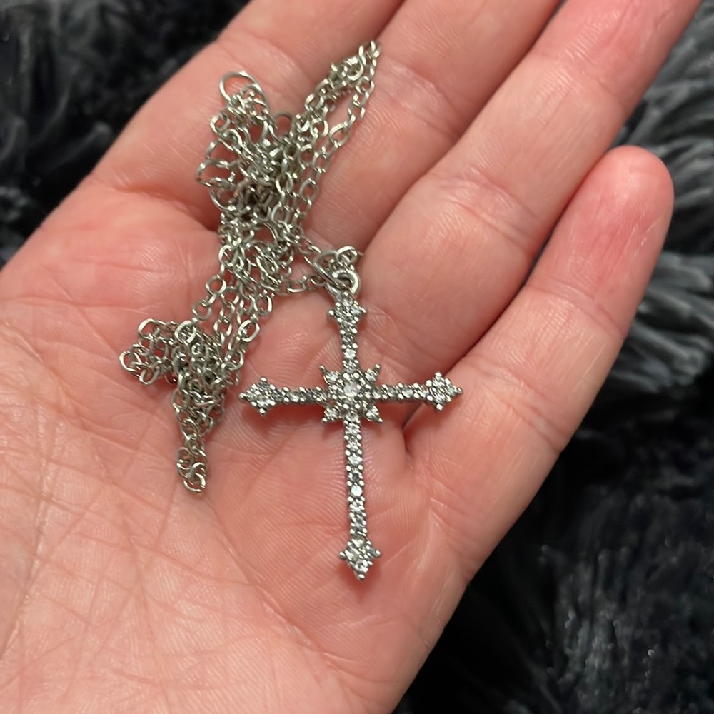 Silver cross necklace